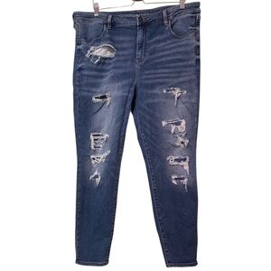 American Eagle Outfitters NE(X)T LEVEL STRETCH HI-RISE JEGGING Distressed  20 R